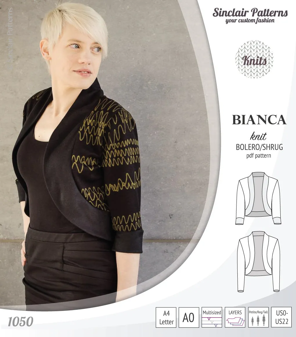 Bianca knit bolero/shrug (PDF)