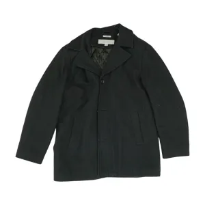 Black Solid Topcoat Coat