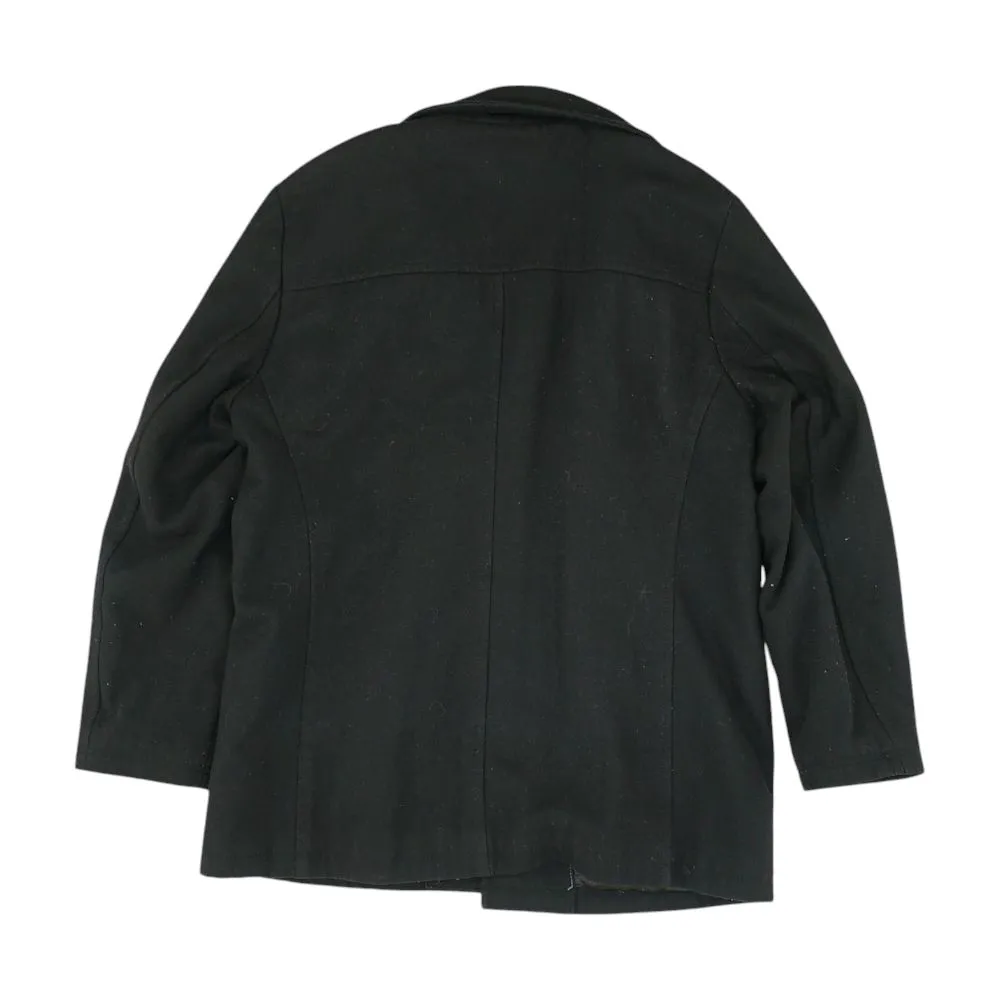 Black Solid Topcoat Coat