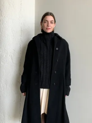 Black wool & cashmere coat