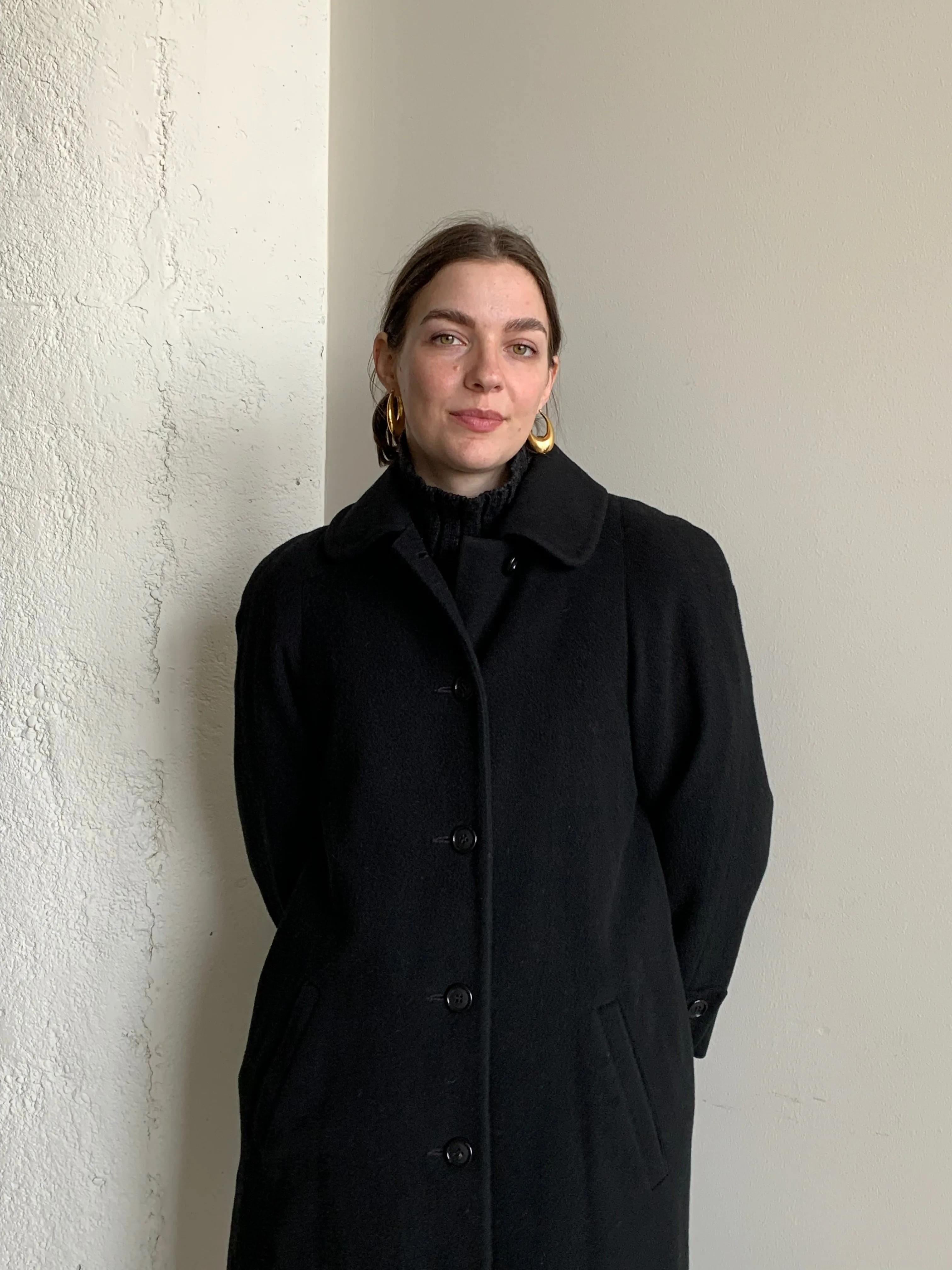 Black wool & cashmere coat