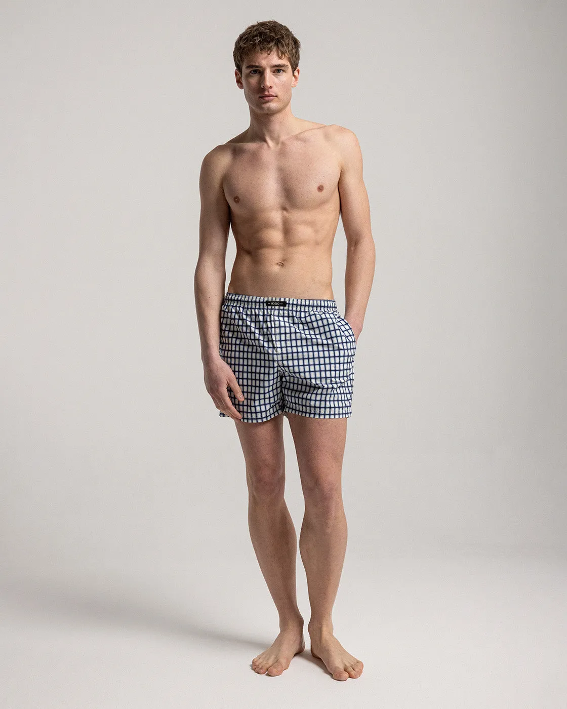 Blue Check Swim Shorts