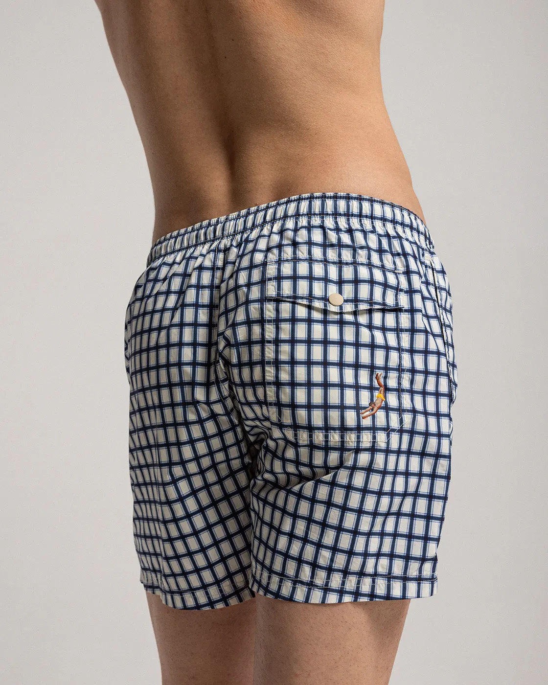 Blue Check Swim Shorts