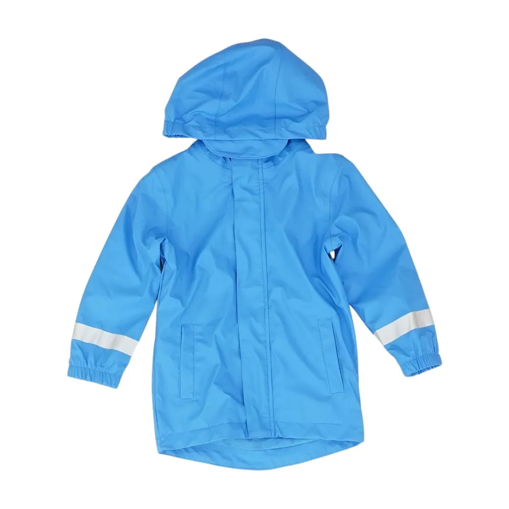 Blue Solid Rain Jacket