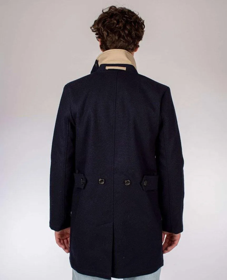 Bonded Wool Mac Navy