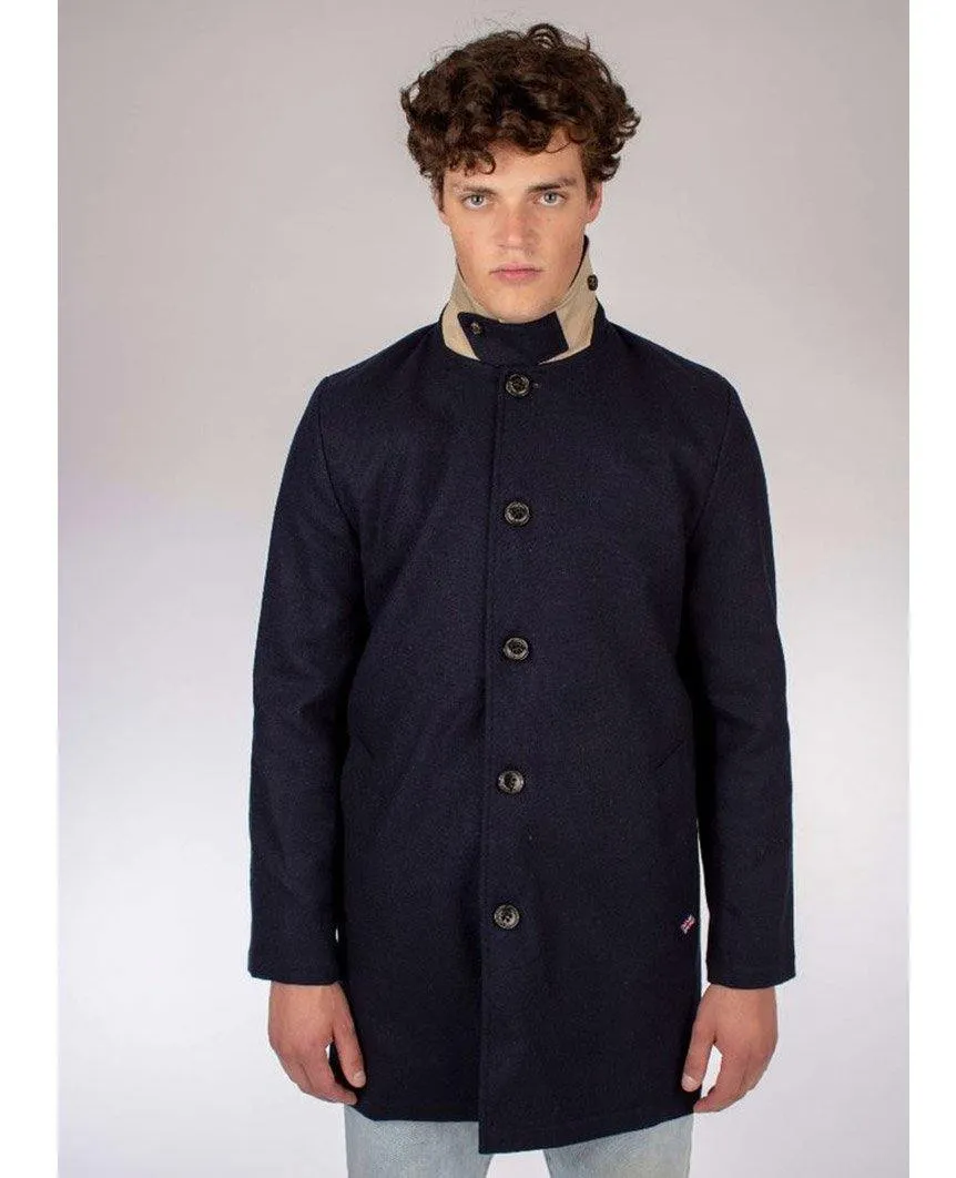 Bonded Wool Mac Navy