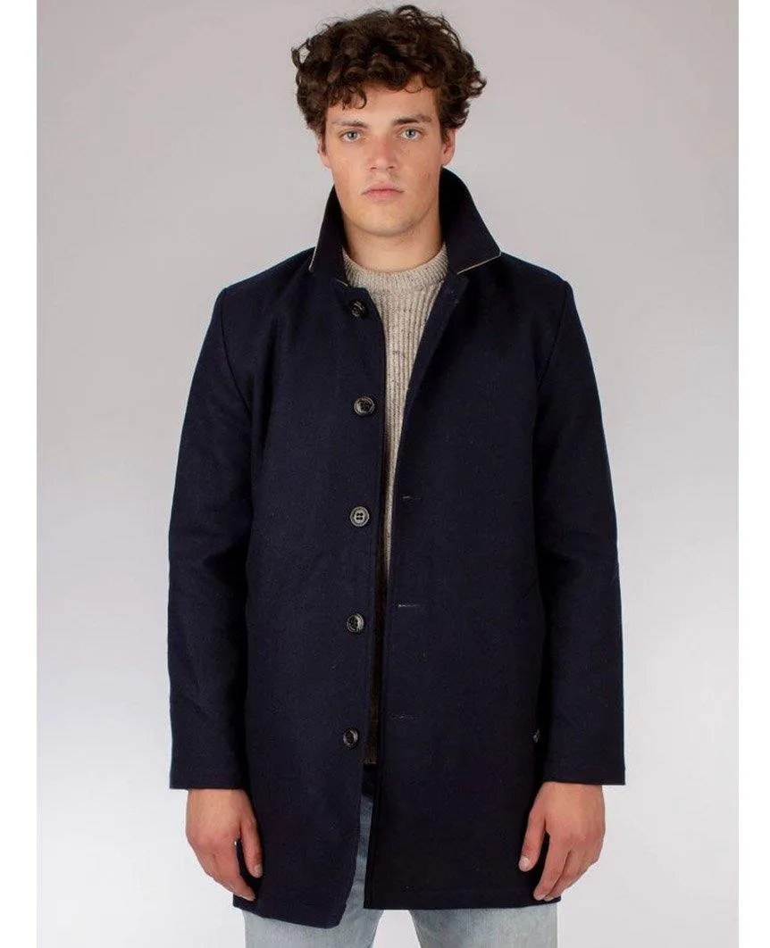 Bonded Wool Mac Navy