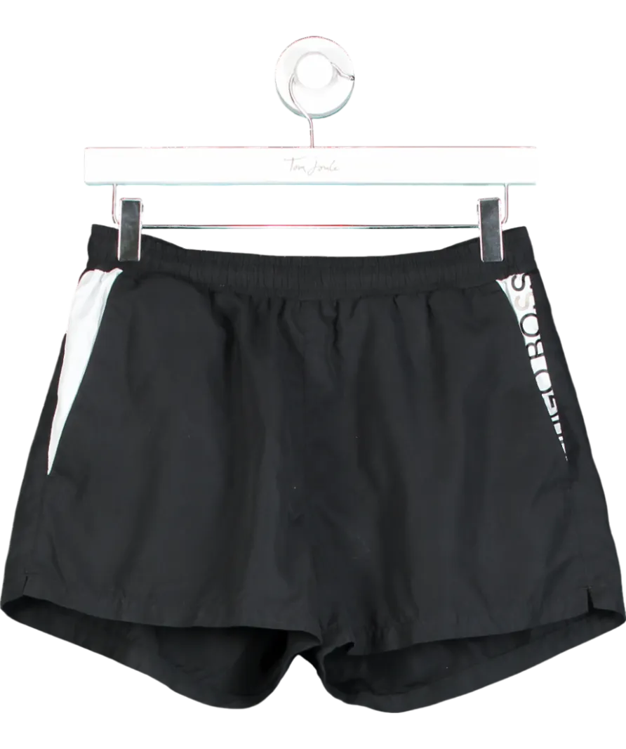 BOSS Black Mooneye Swim Shorts With Side Stripe UK S