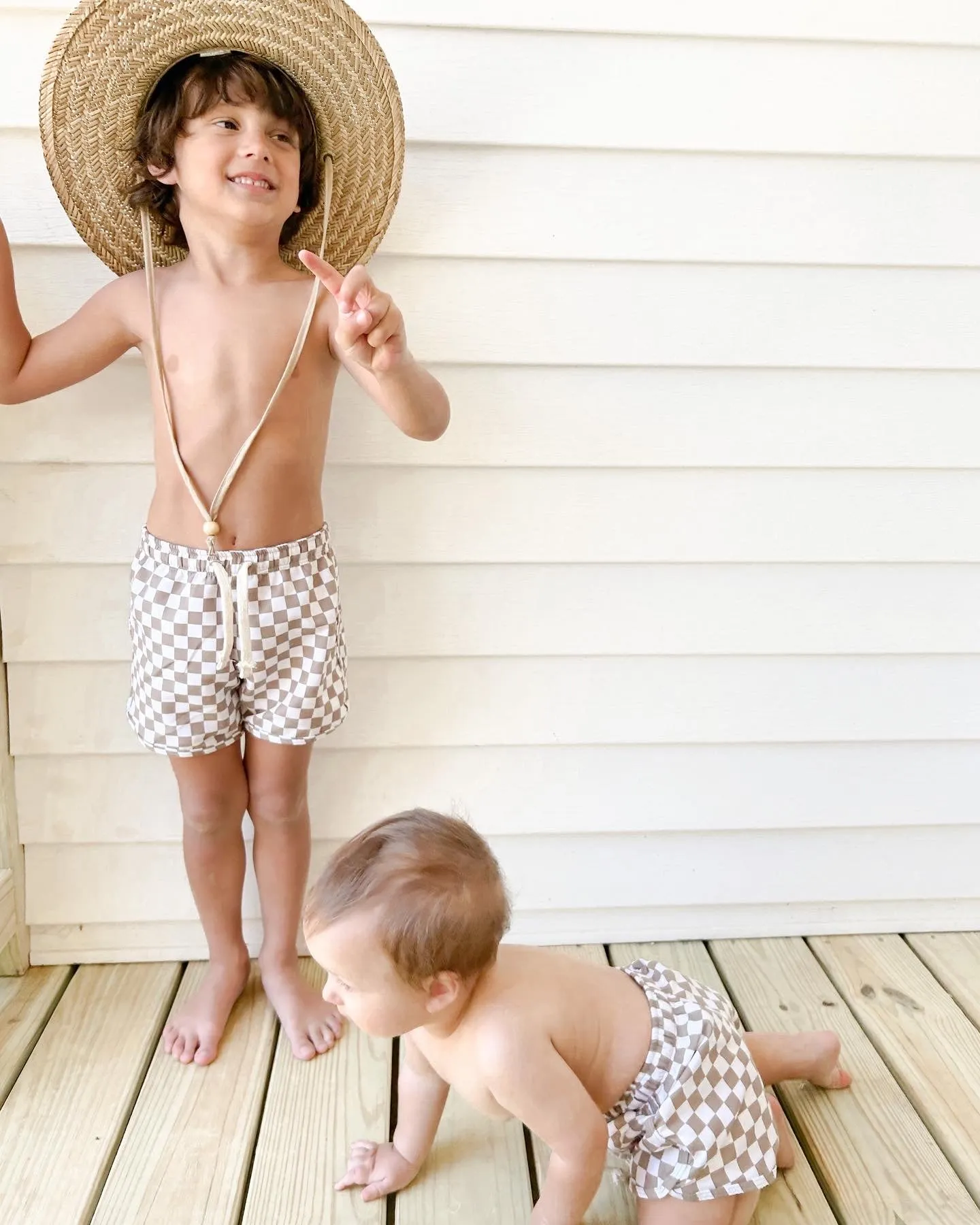 Boys Checkered board shorts