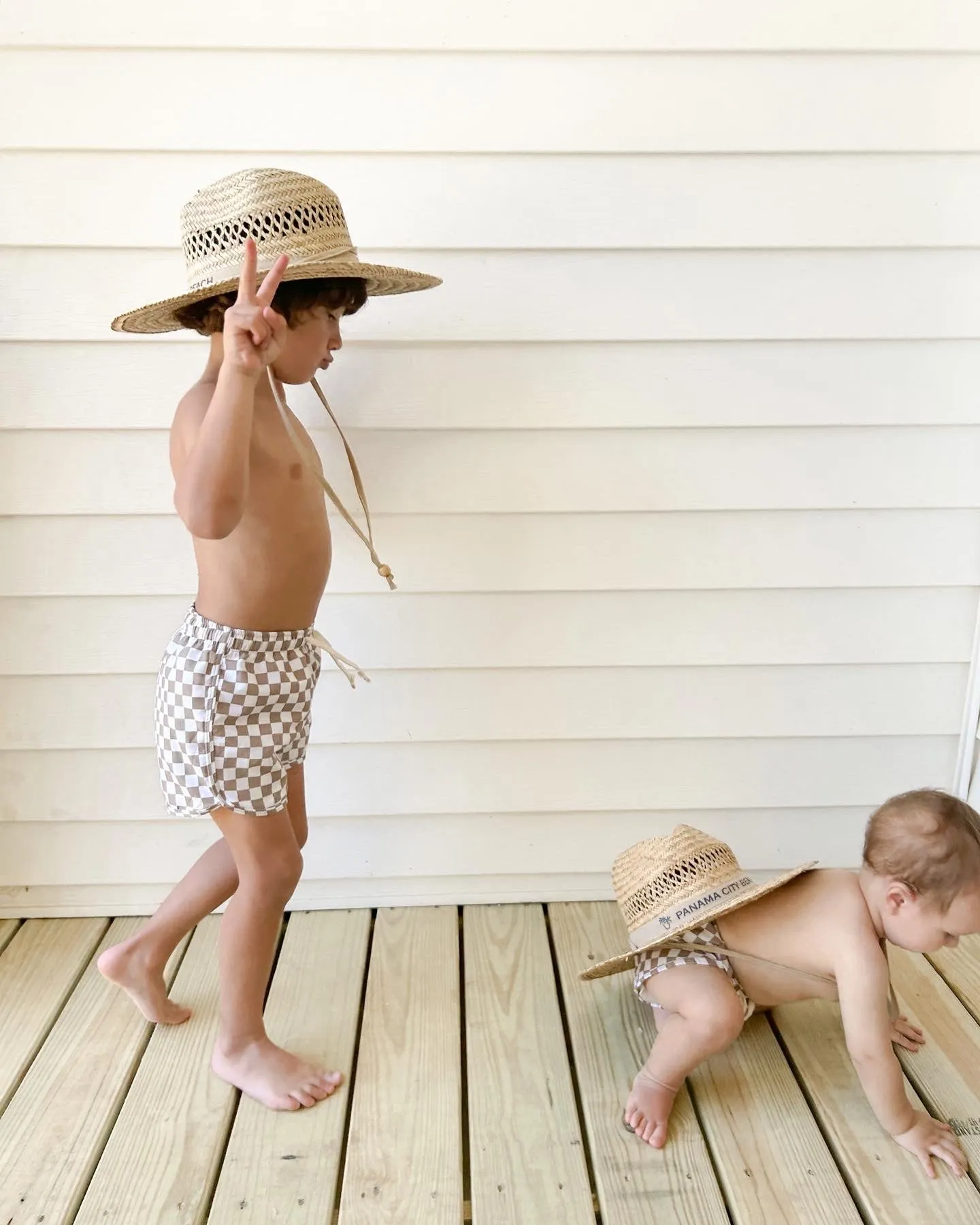 Boys Checkered board shorts