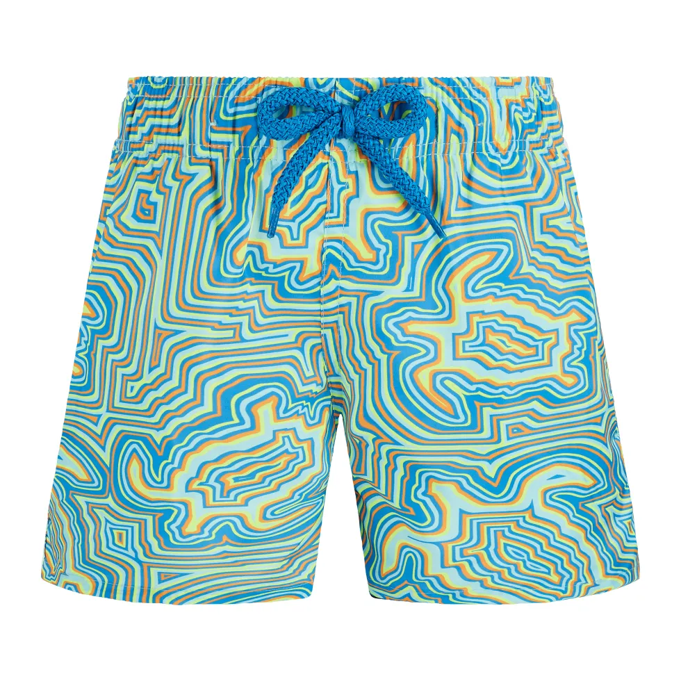 Boys Swim Short Ultra-Light and Packable Tortues Hyphotiques