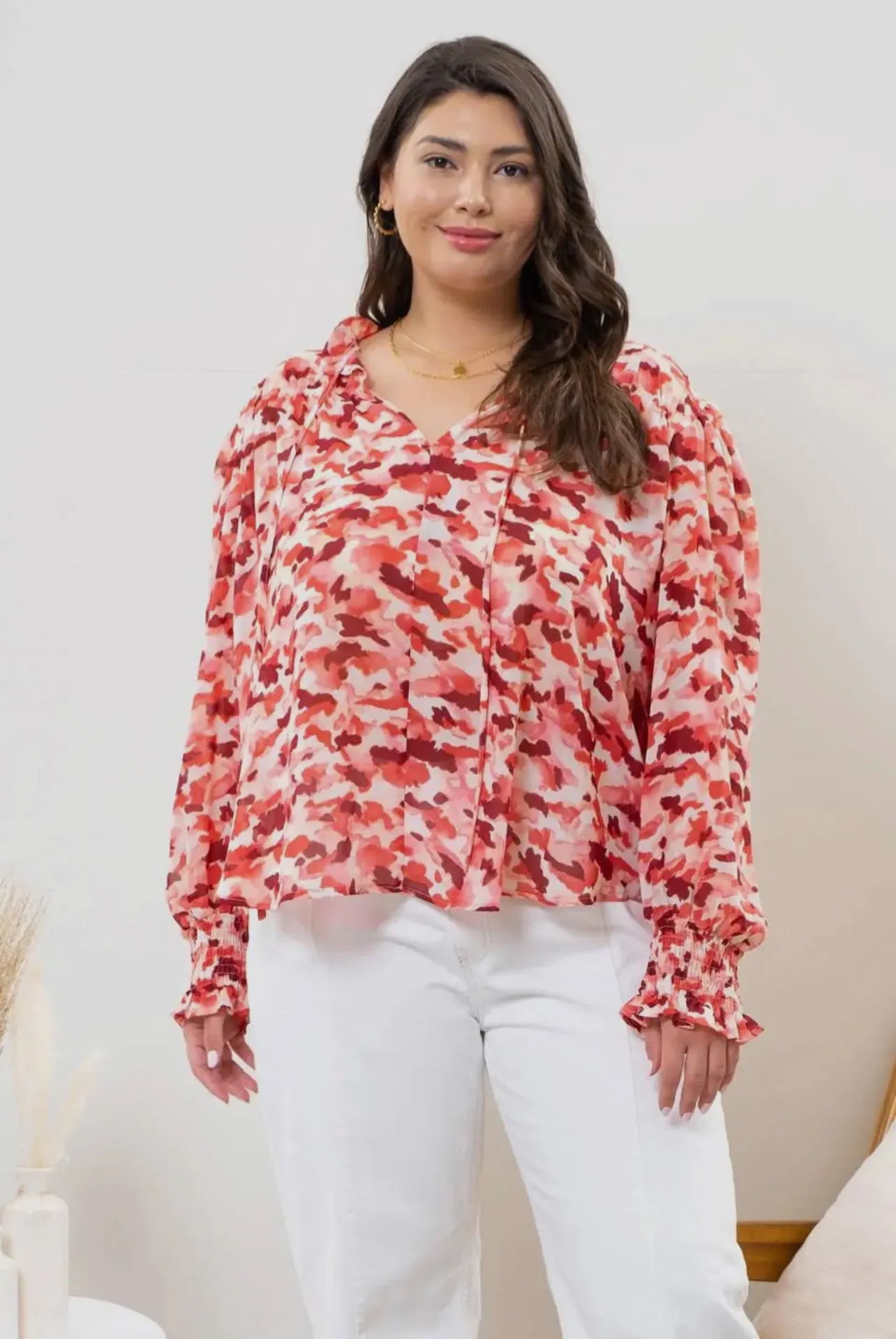 Brush Strokes Blouse (plus)