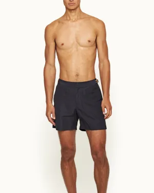 BULLDOG LINEN SWIM SHORT - NIGHT IRIS/STRIPE
