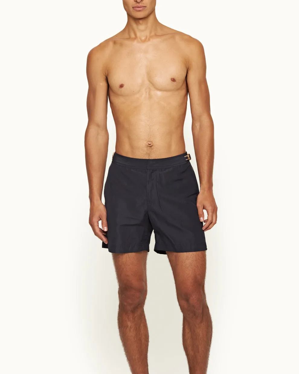 BULLDOG LINEN SWIM SHORT - NIGHT IRIS/STRIPE