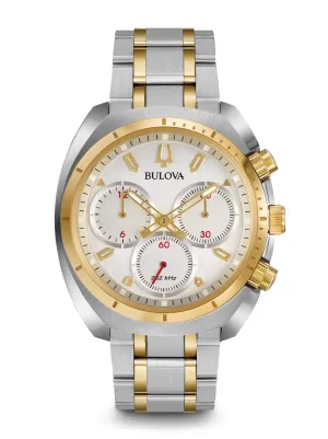 Bulova Curv Collection Chronograph Quartz Silver Dial Men's Watch 98A157