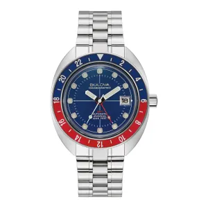 Bulova Oceanographer GMT Automatic Mens Stainless Steel Blue Dial Watch