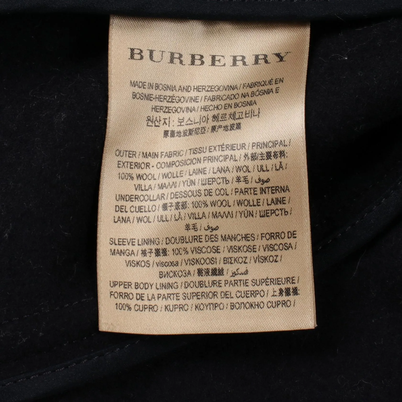 Burberry Wool Outerwear Navy UK6 US4