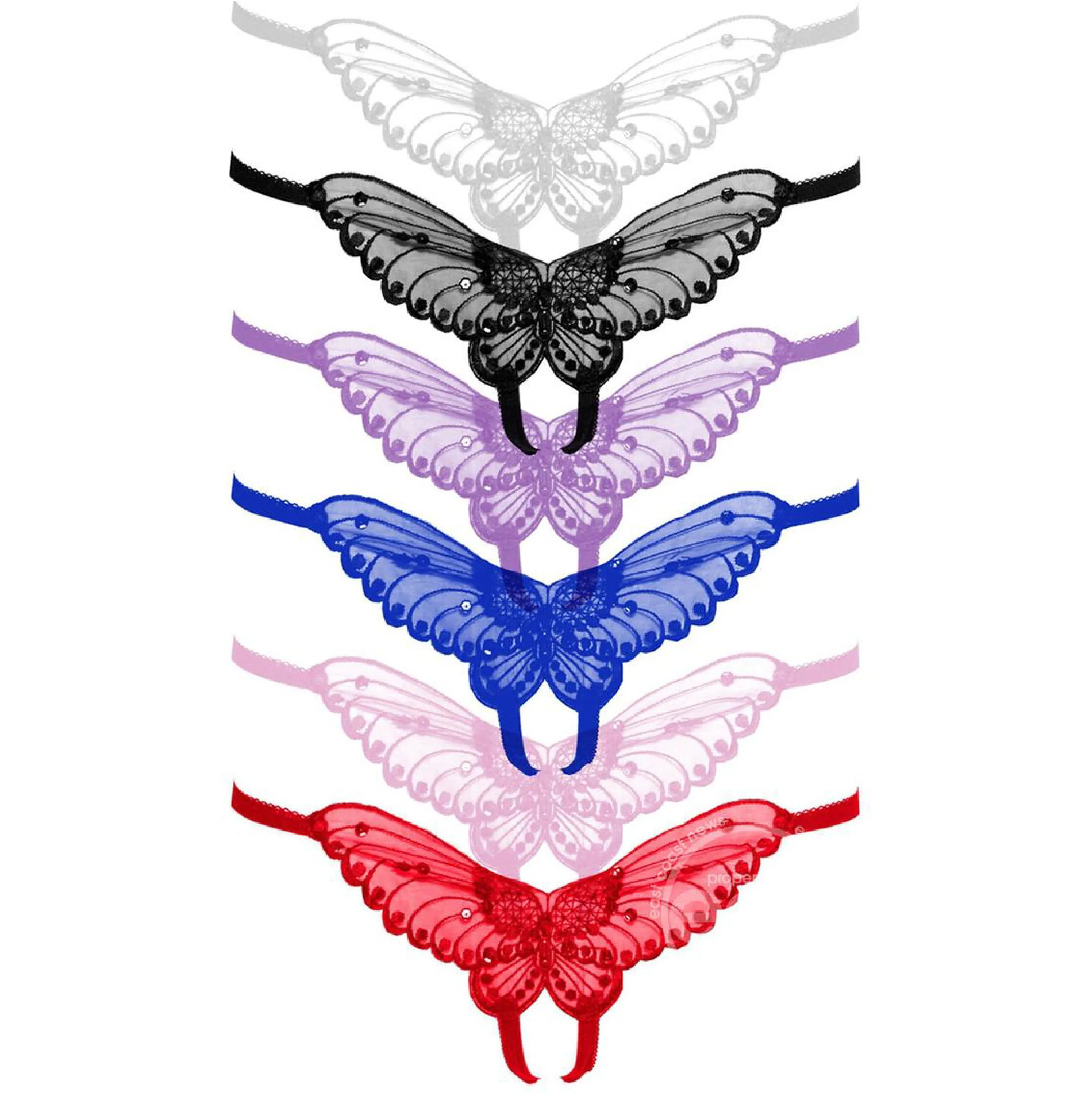 Butterfly Crotchless with Pearl Sequin Detail - Plus Size