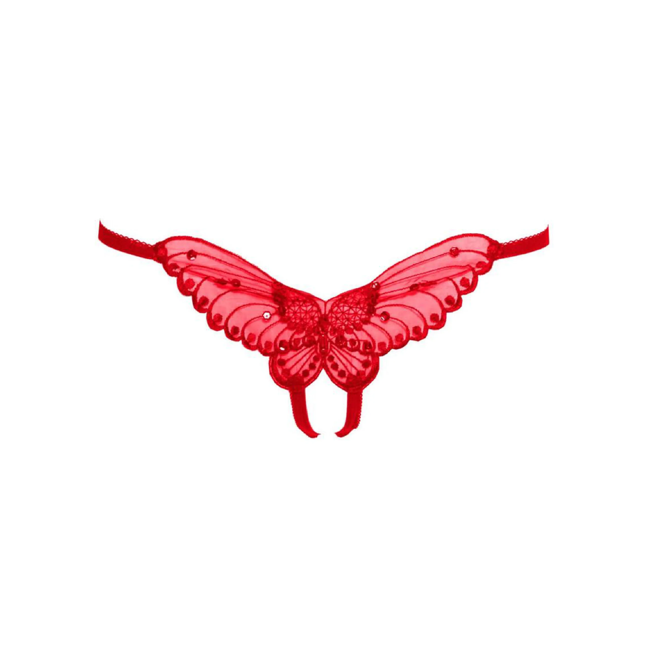 Butterfly Crotchless with Pearl Sequin Detail - Plus Size