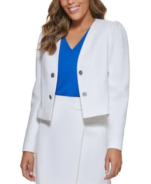 Calvin Klein Womens Petite Open-Front Cropped Blazer Jacket OT3JR519