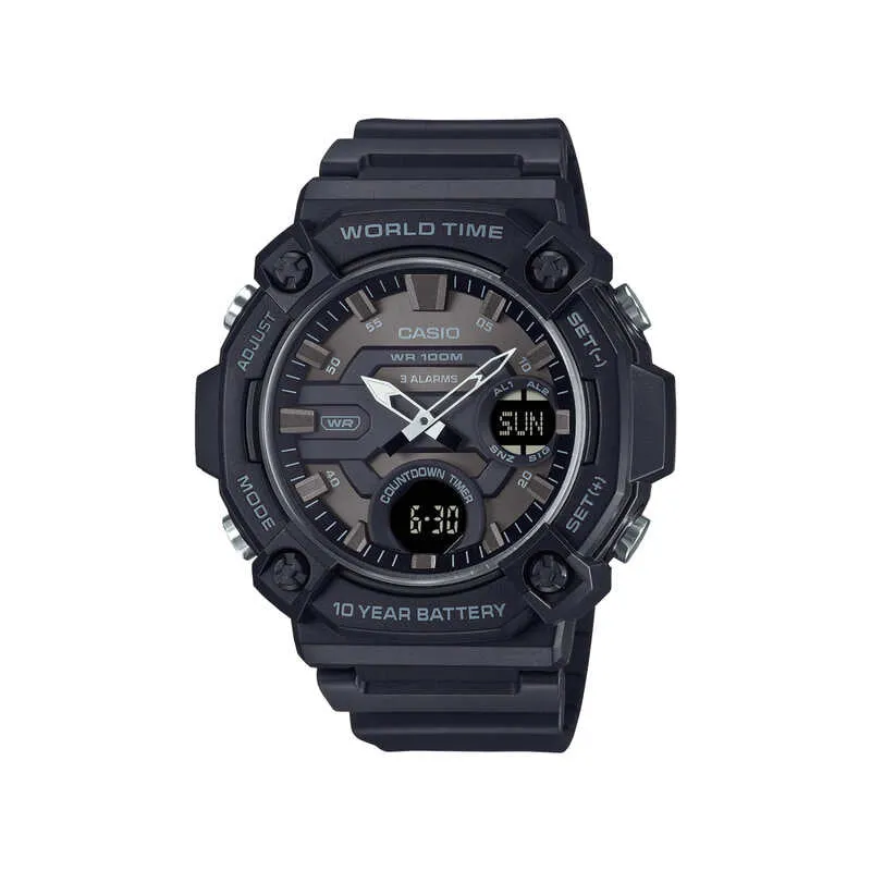 Casio AEQ-120W-1BV Men Analog-Digital Watch Black Resin Strap
