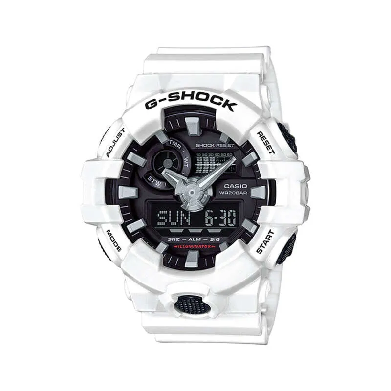 Casio G-Shock Men Analog-Digital Watch GA-700-7A White Resin Strap
