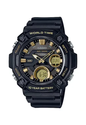Casio Men Analog-Digital Watch AEQ-120W-9AV Black Resin Strap