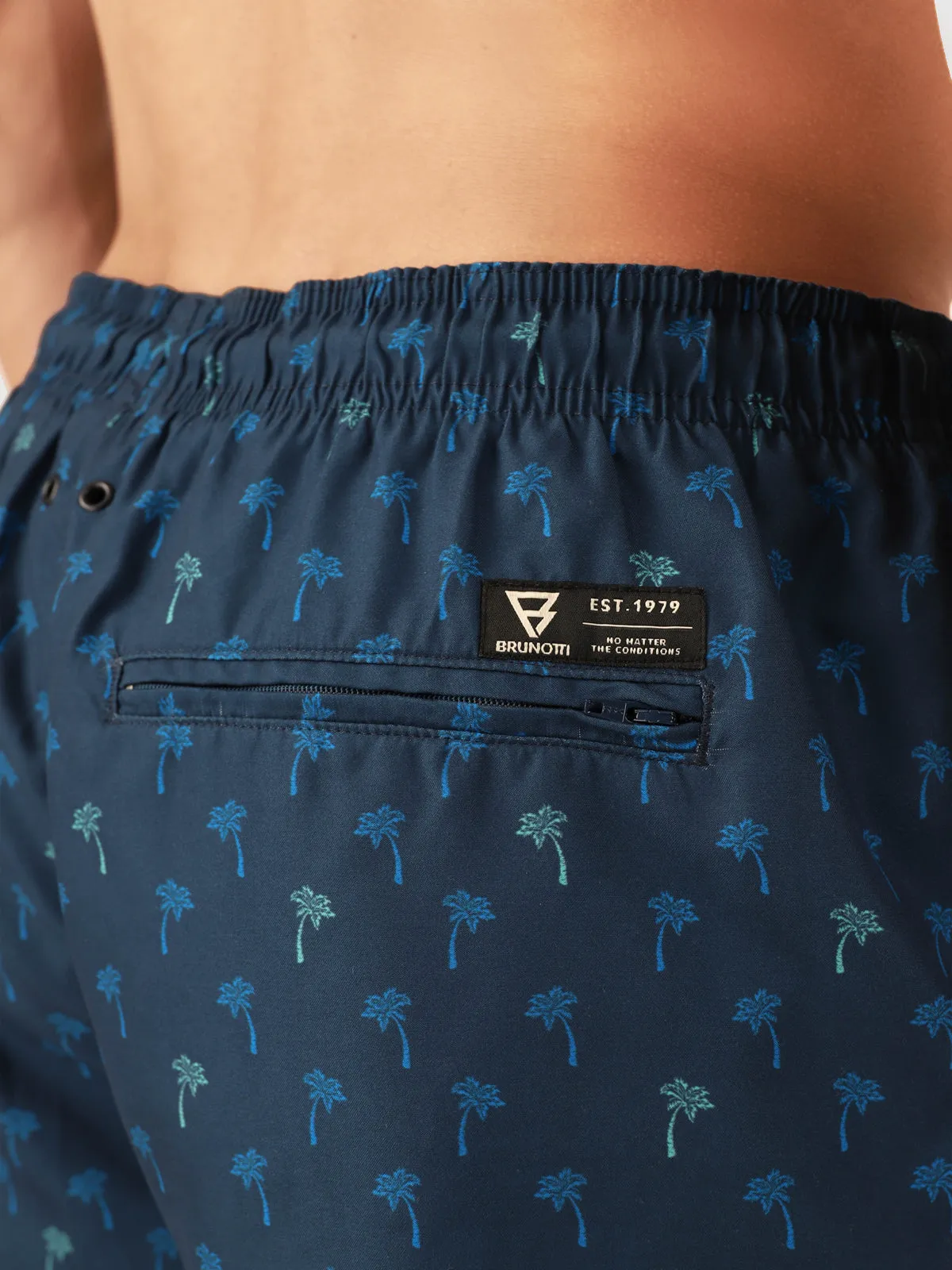 Cester-Mini Men Swim Shorts | Mini Palm Aqua Night Blue