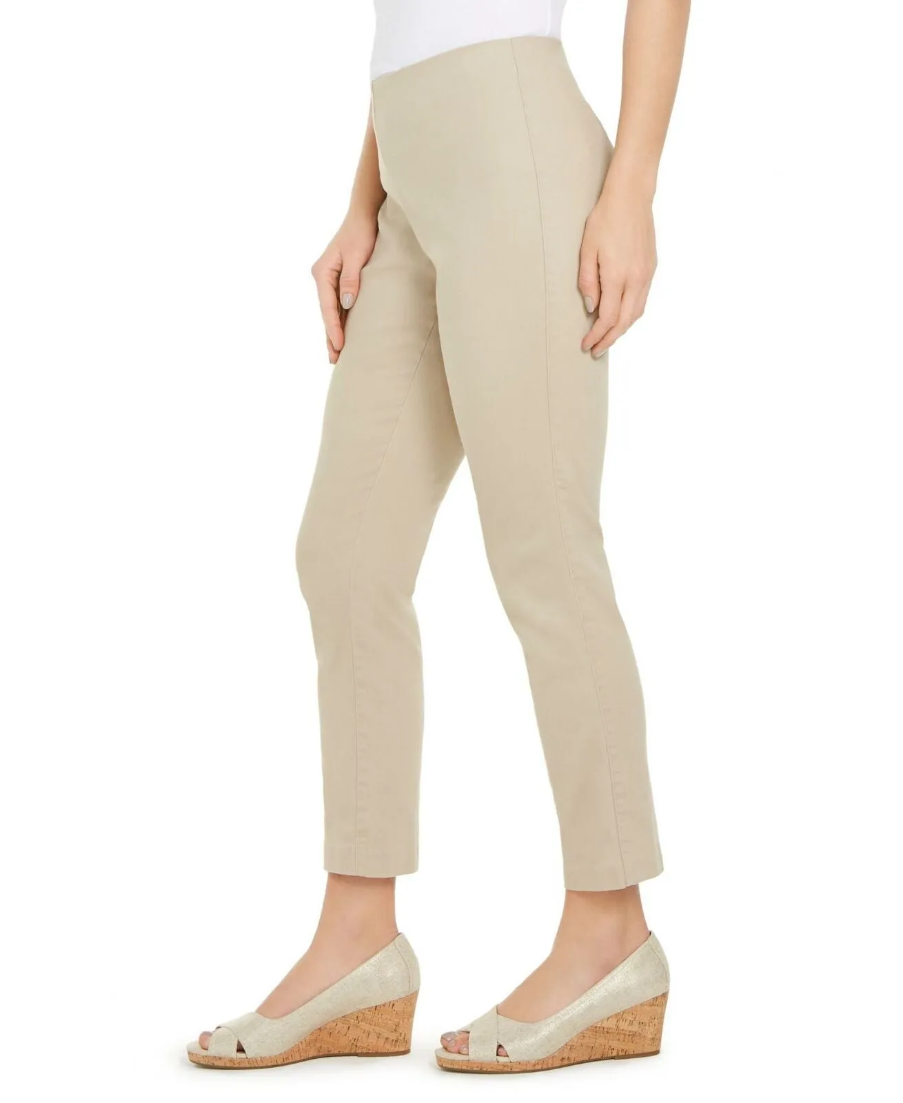 Charter Club Petite Chelsea Stretch Twill Pull On Cropped Pants