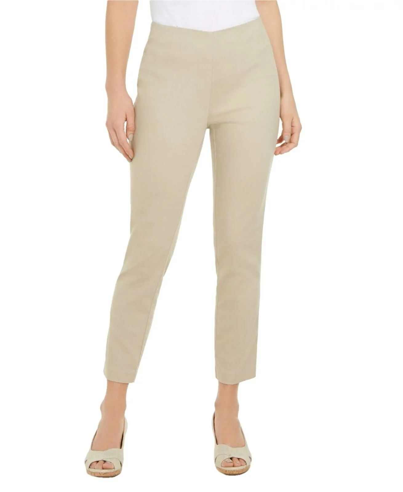 Charter Club Petite Chelsea Stretch Twill Pull On Cropped Pants
