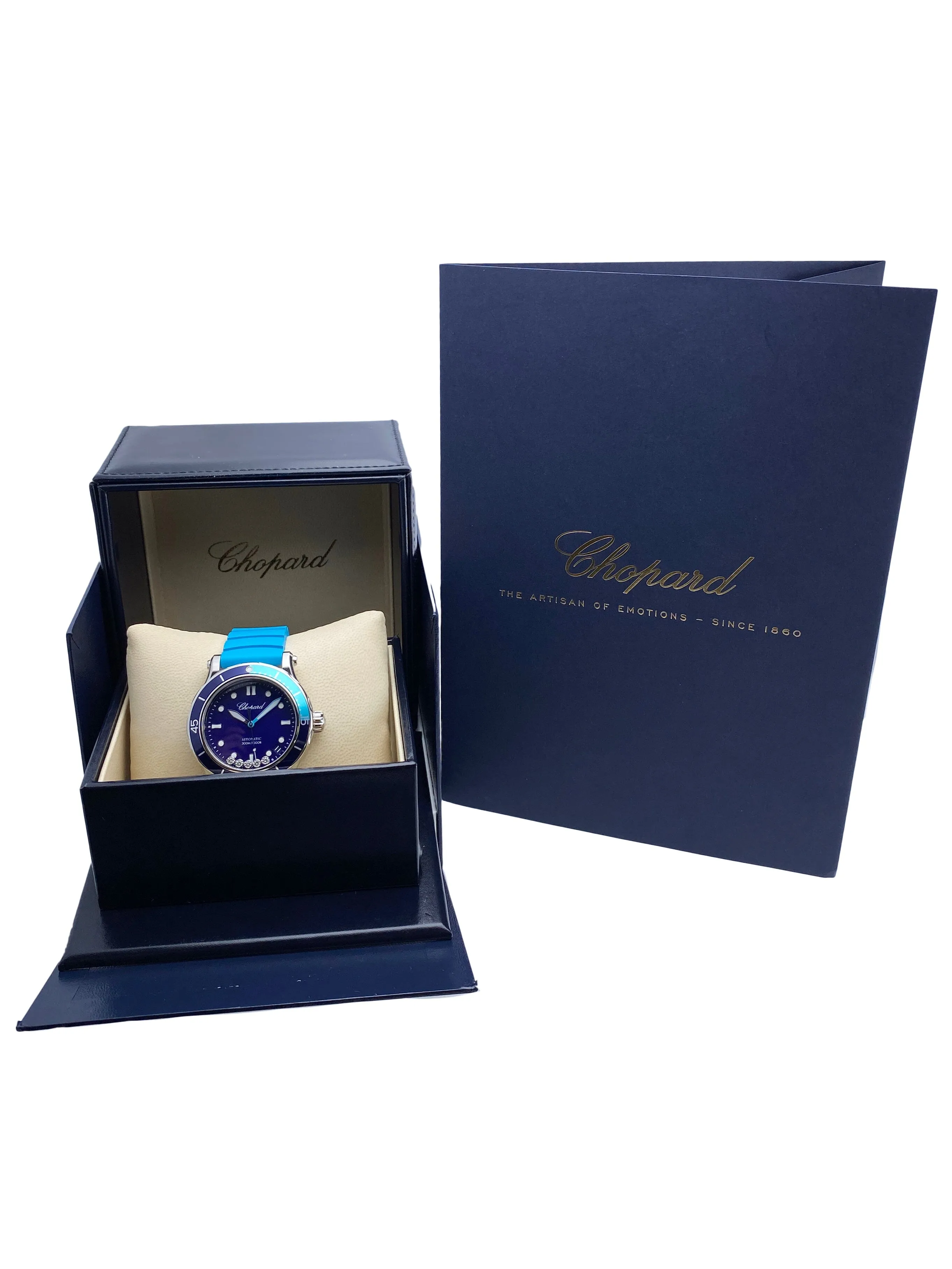 Chopard Happy Sport 278587-3001 Blue Dial Ladies Watch Box Papers