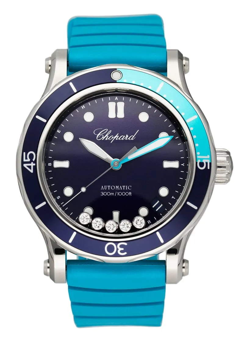 Chopard Happy Sport 278587-3001 Blue Dial Ladies Watch Box Papers
