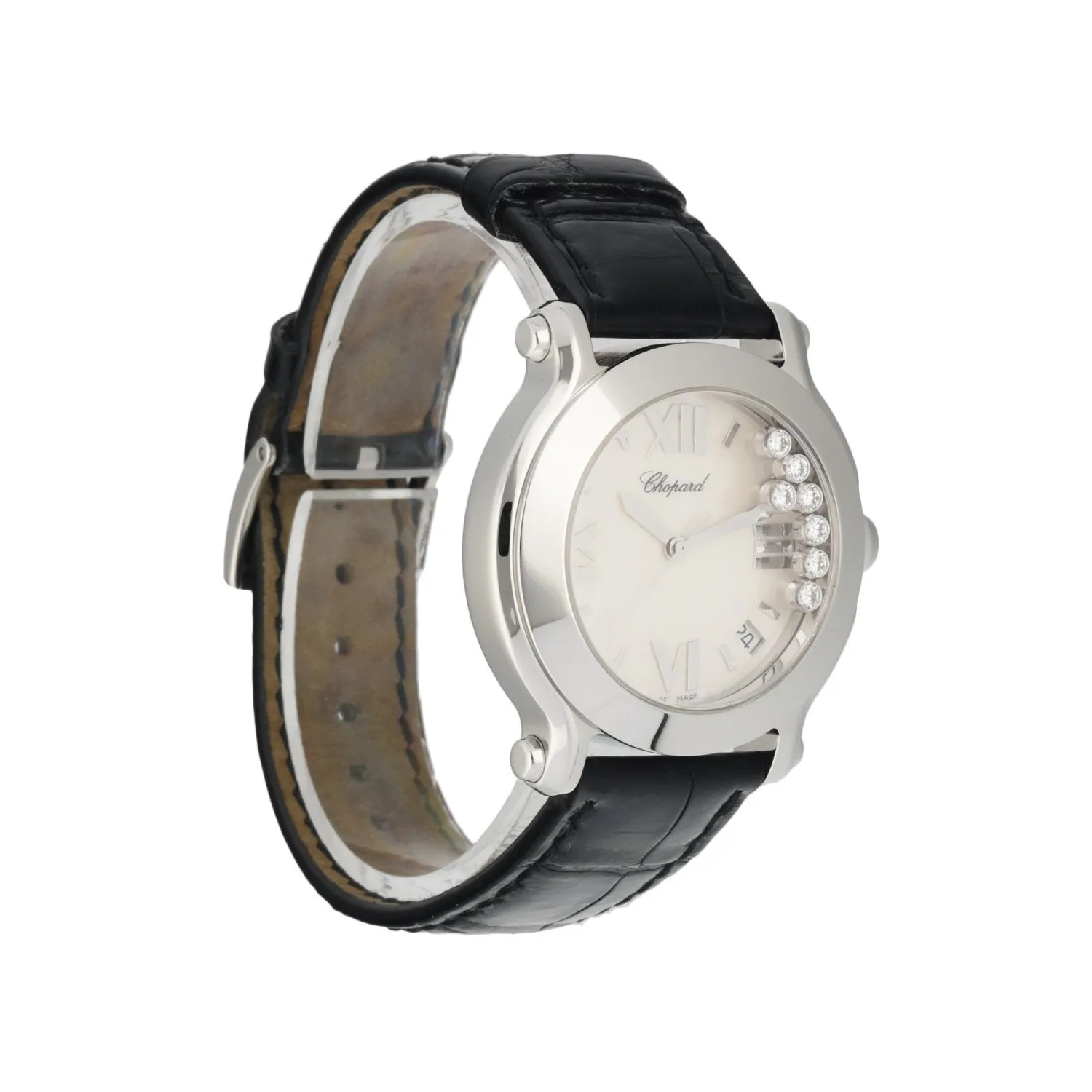 Chopard Happy Sport 8475 Mother Of Pearl Dial W/ Floating Diamonds & Papers