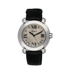 Chopard Happy Sport 8475 Mother Of Pearl Dial W/ Floating Diamonds & Papers