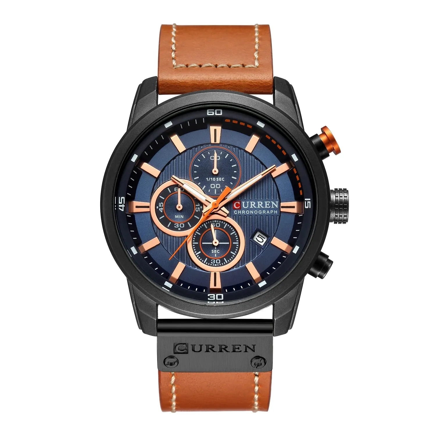 Chrono Sport Men's Leather Watch