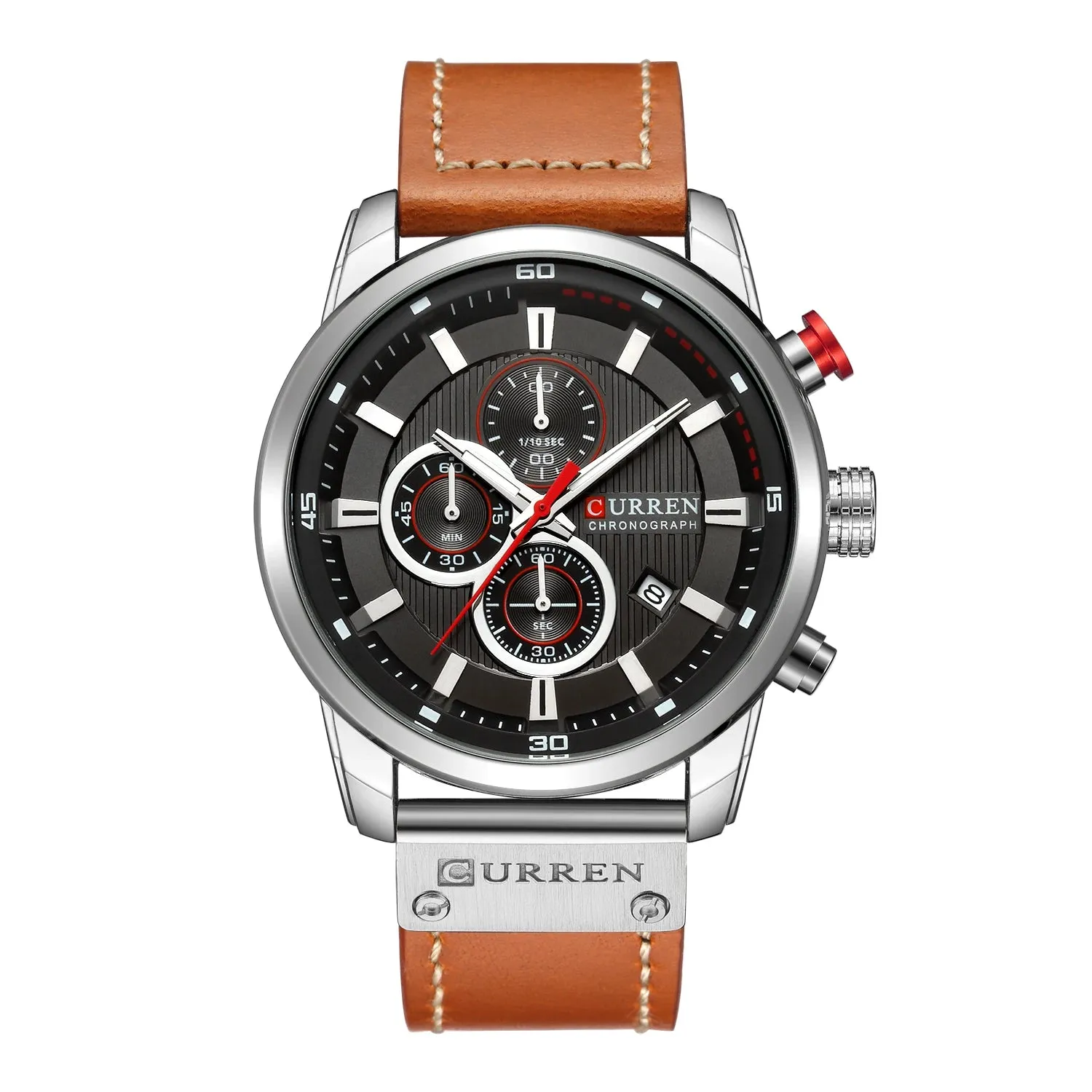 Chrono Sport Men's Leather Watch