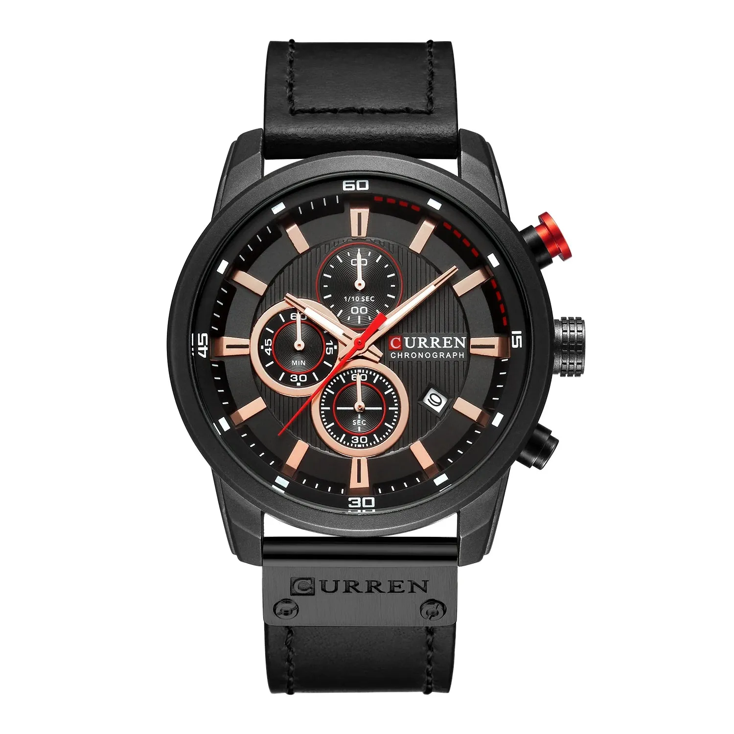 Chrono Sport Men's Leather Watch