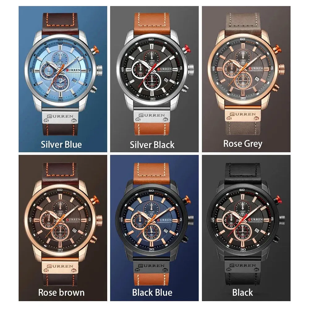 Chrono Sport Men's Leather Watch