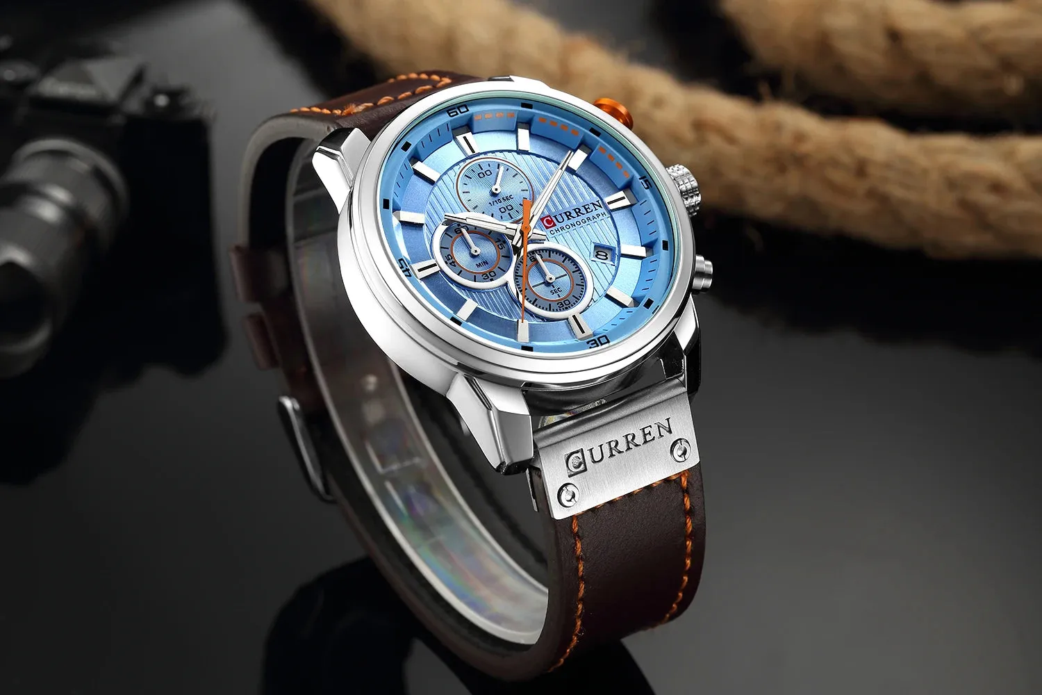 Chrono Sport Men's Leather Watch