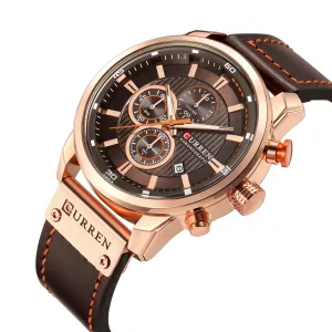 Chrono Sport Men's Leather Watch