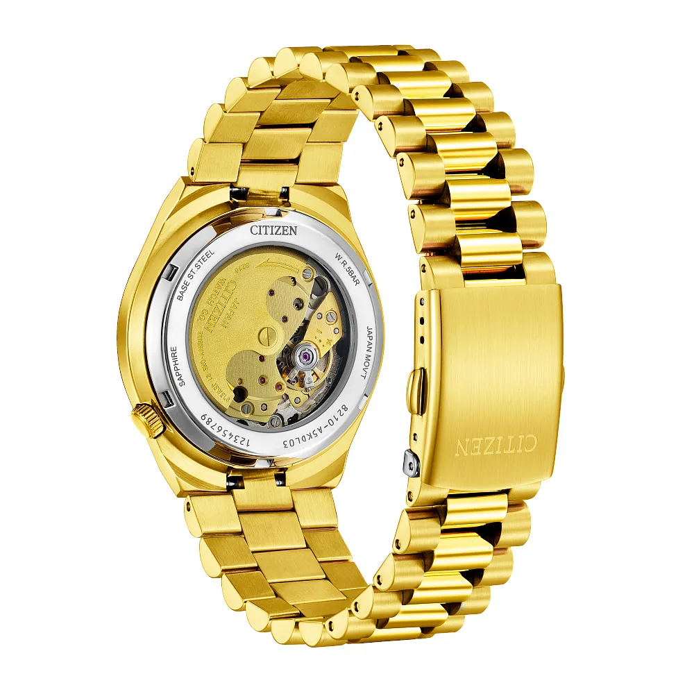 Citizen Tsuyosa Sport Automatic Mens Gold Tone Green Dial Watch
