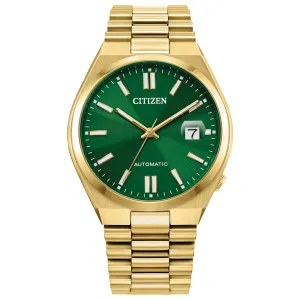 Citizen Tsuyosa Sport Automatic Mens Gold Tone Green Dial Watch