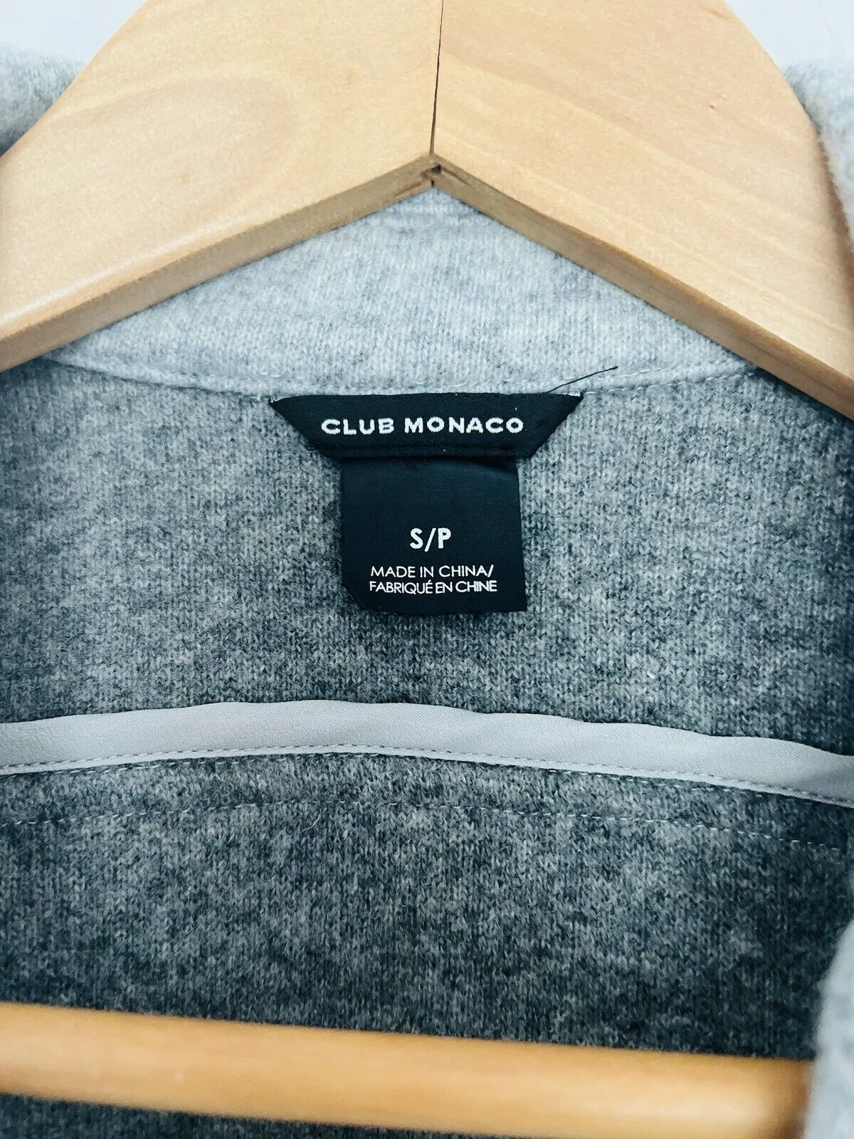 CLUB MONACO Wool Moto Vest Womens S Gray Cropped Biker Asymmetric