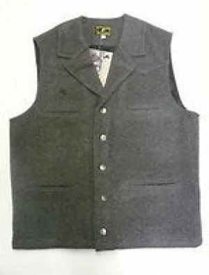 CLVC-3XL-Charcoal Vest-Men's Wyoming Wool Button Front
