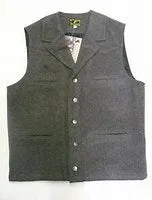 CLVC-3XL-Charcoal Vest-Men's Wyoming Wool Button Front