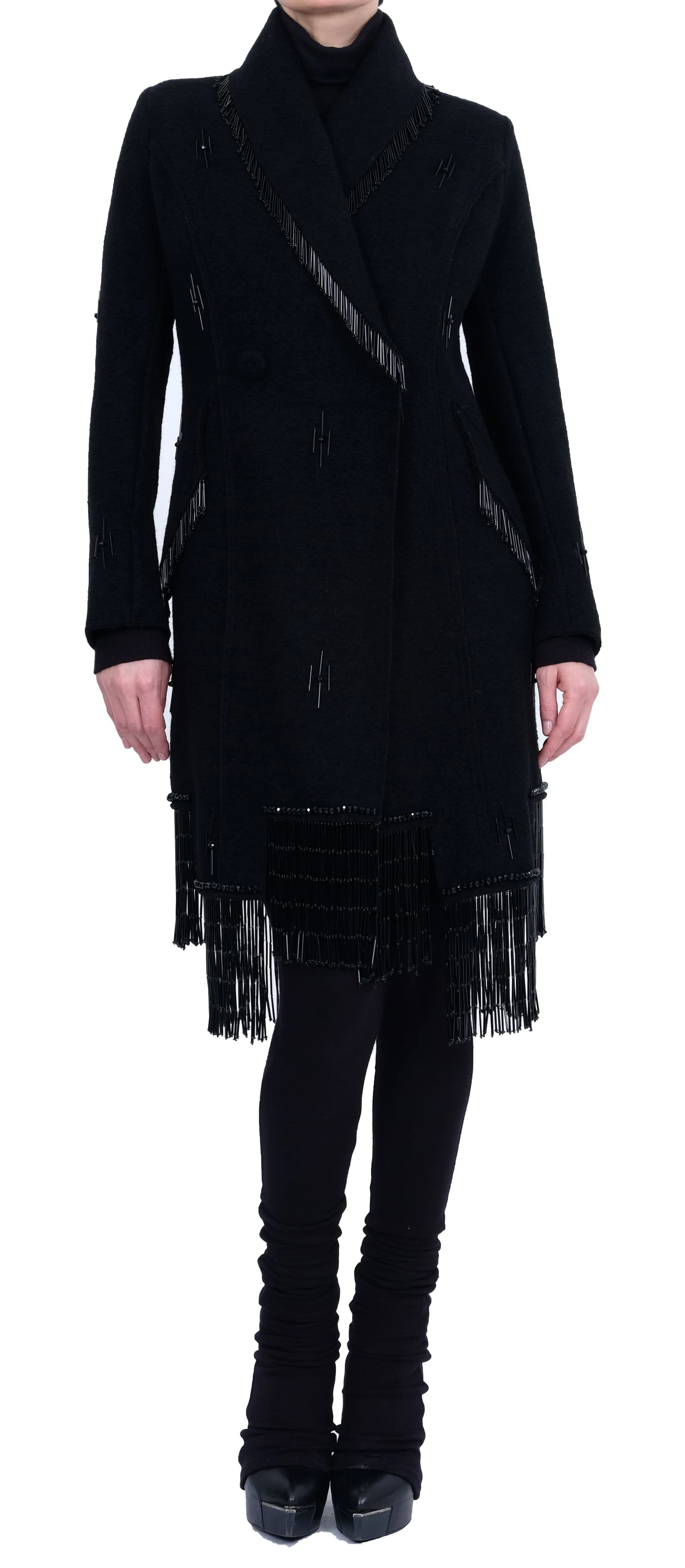 Coat with Glass Beaded Fringe