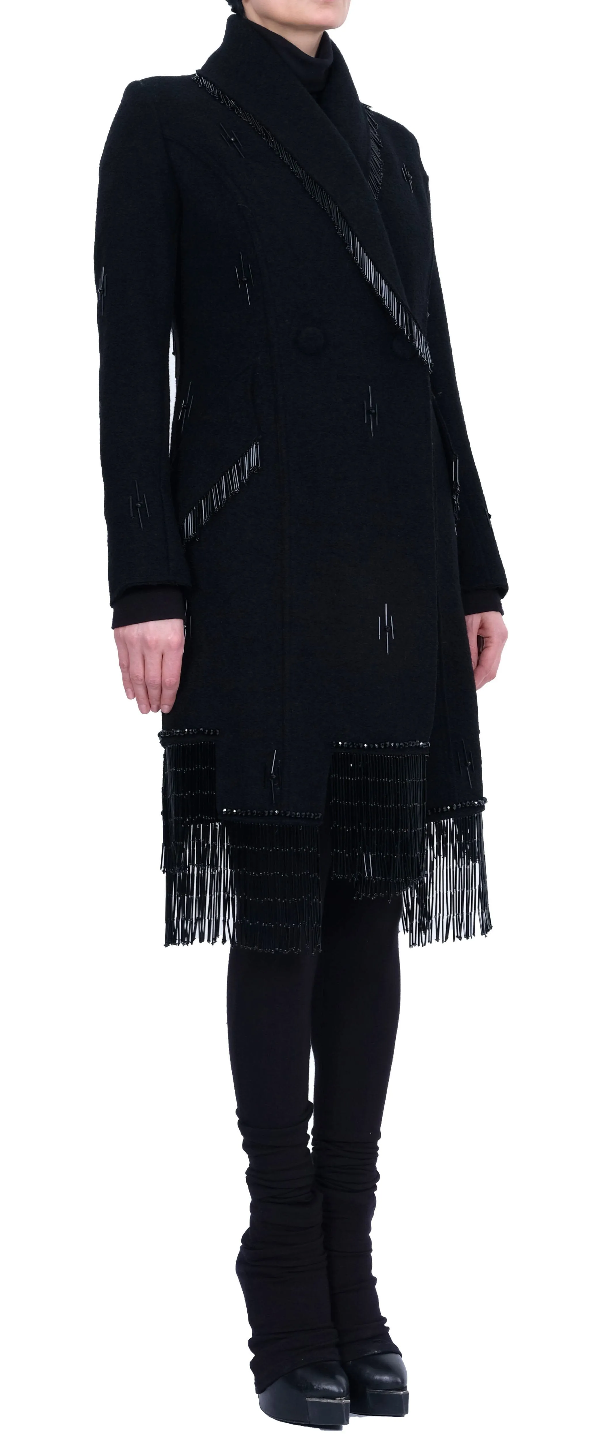 Coat with Glass Beaded Fringe