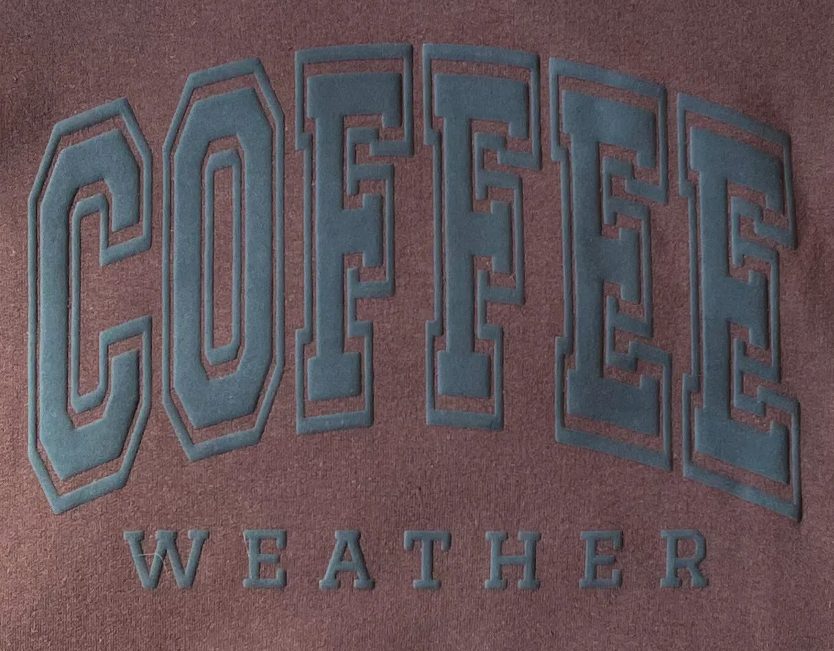 Coffee Pullover with Puff Print