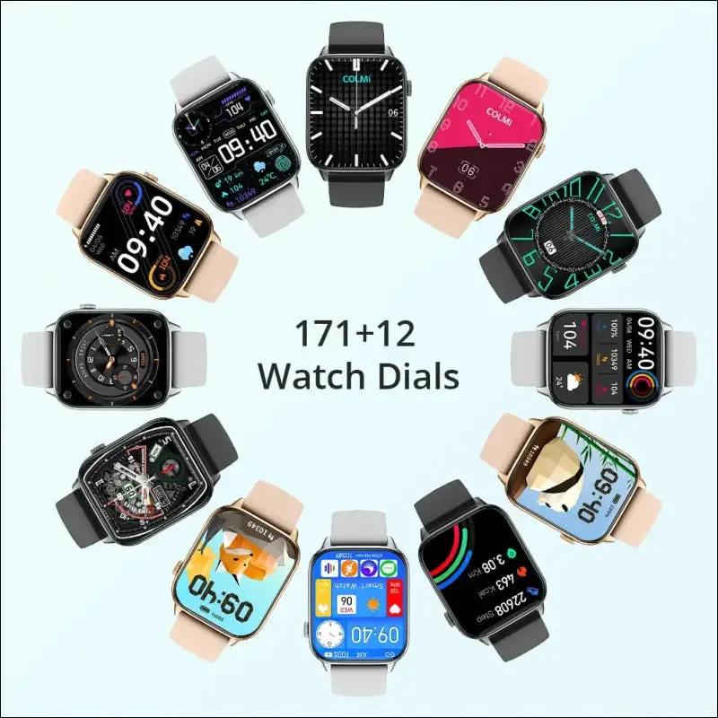 Colmi c60 smartwatch 1.9 inch full screen bluetooth calling heart rate sleep monitor 19 sport