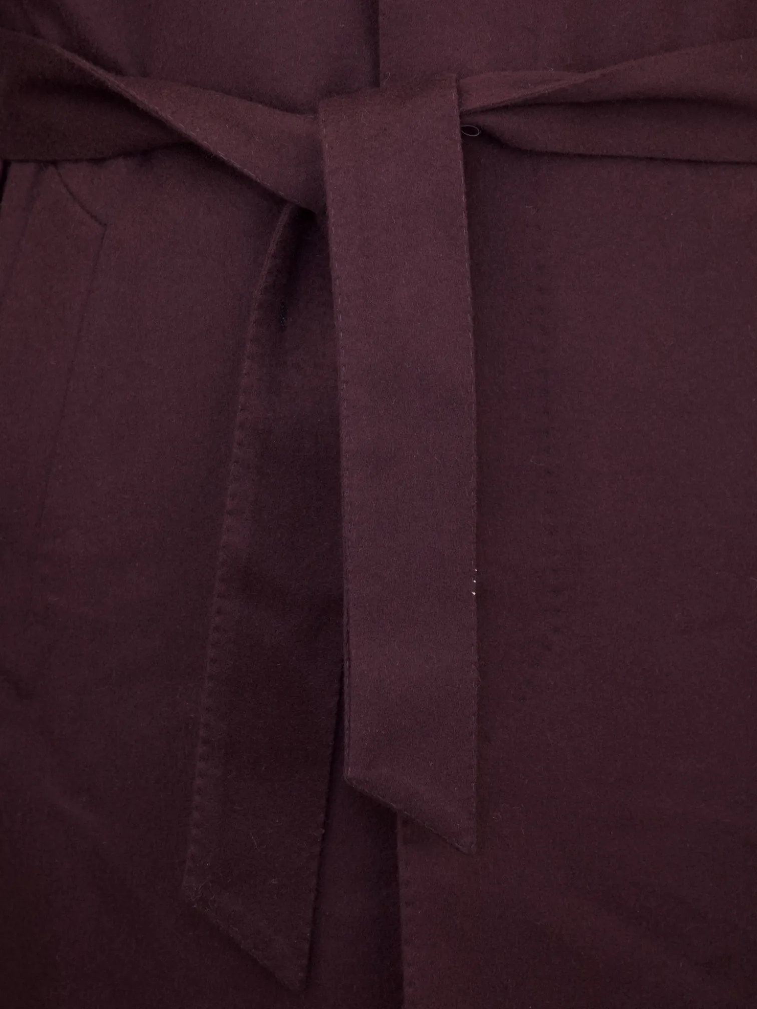 Corneliani Wine Red Extra-Fine Brushed Wool Belted Carcoat